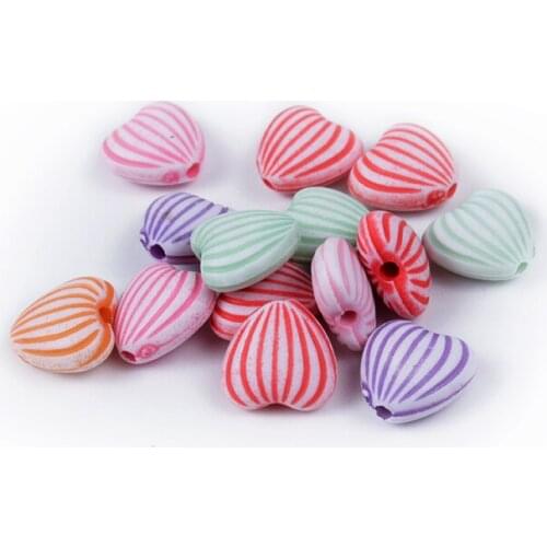 50/100/200Pcs Loose Spacer Beads Mixed Heart Acrylic Beads For Jewelry Marking Bracelet Necklace Accesories