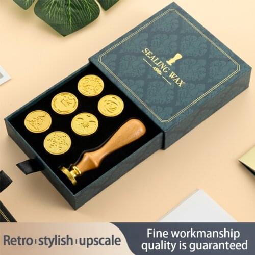 50LB Retro Wax Seal Stamp Kit Classical Pocketbook Material Accessories Old-Fashioned Antique DIY Fire Lacquer Seal Set Vintage