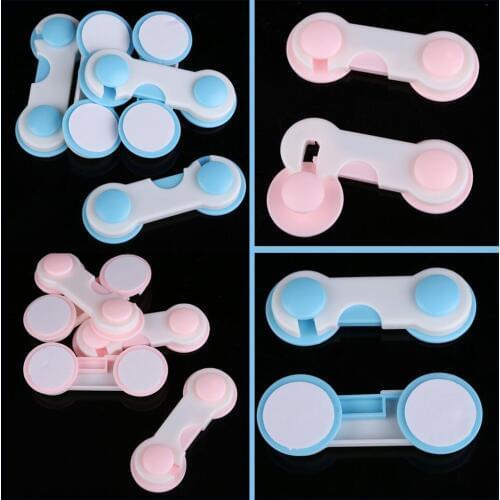 6PC Child Lock Products Baby Safety Lock Plastic Door Cabinet Baby Lock Pink Blue Baby Security Locks Children Safety