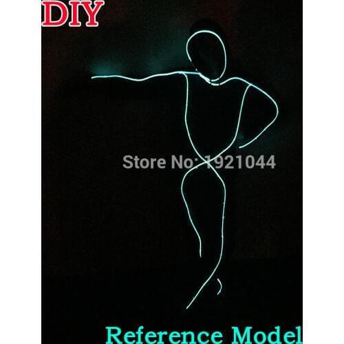 For party decoration DIY Festival clothes accessories 10 Color Select EL wire Cool Style of Handsome boy by DC-3V Button Driver