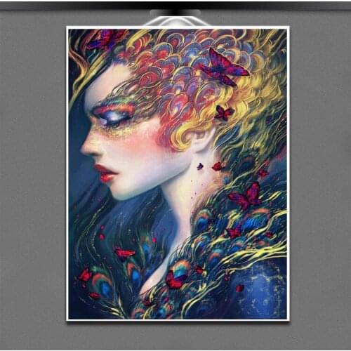 3d Diy Diamond Embroidery Color Butterfly Girl Diamond Pattern Kits for Beadwork Full Mosaic Crafts Pictures Home Decorative