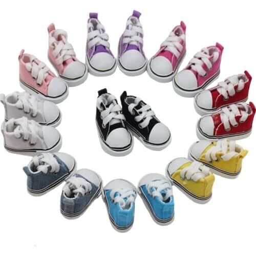 9color Assorted 5cm Canvas Shoes For BJD Doll Fashion Mini Toy Shoes Sneaker Bjd Doll Shoes for Russian Doll Accessories et013