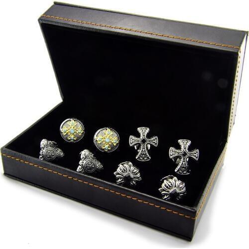 SPARTA FOUR Pairs Of White Gold Electroplated Cufflinks Cuff Links Mens buttons High quality metal SET C