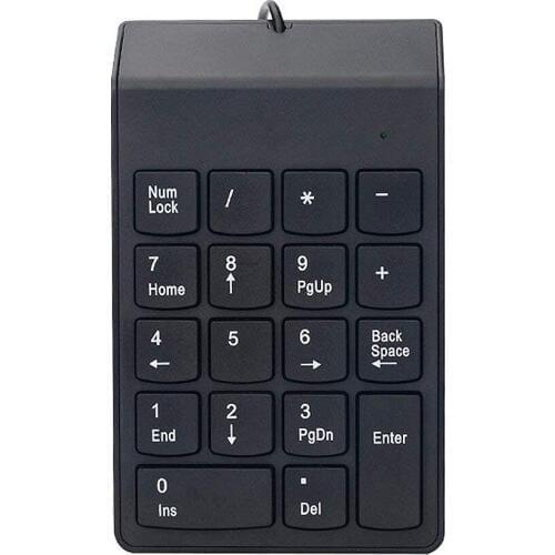 USB Numeric Keypad,USB 18 Key Number Numeric Keypad Keyboard for Laptop Desktop Computer PC- Black