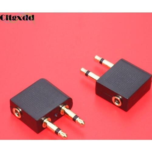 Cltgxdd 3.5mm 2 male Mono to 3.5mm 1 female Stereo Ear Audio Adapter Jack to Air Aircraft Airline Airplane for Headset Headphone