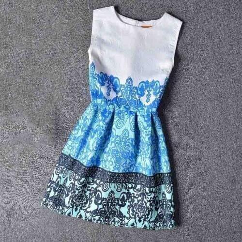 Children girl clothes Summer Dresses For Girl 2020 Butterfly Flower Printed Sleeveless Formal Girl Dresses Teenagers Party Dress