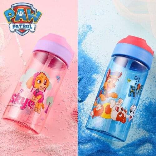 Paw Patrol Water Bottle Childrens Sports Water Cup Skye Figures Girl Boys Straw Cups Summer Cartoon Tritian Material for School