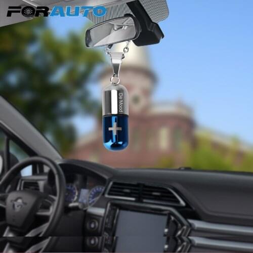 FORAUTO Car Hanging Perfume Pendant Mini Empty Capsule Bottle Car-styling Air Freshener Fragrance for Essential Oils Diffuser