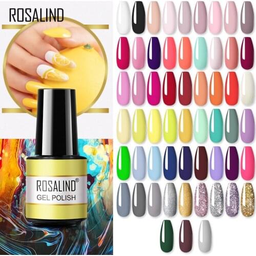 ROSALIND New Gel Nail Polish Set 57 colors Kit Hybrid Varnishes Gel Nail Lacquer Art Design All For Manicure Need Base Top