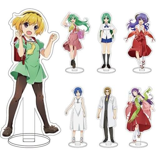 Higurashi When They Cry Keychain Man Acrylic Standing Charms Womans Key Chain Anime Key Ring Girls Key Holder Jewelry Llaveros