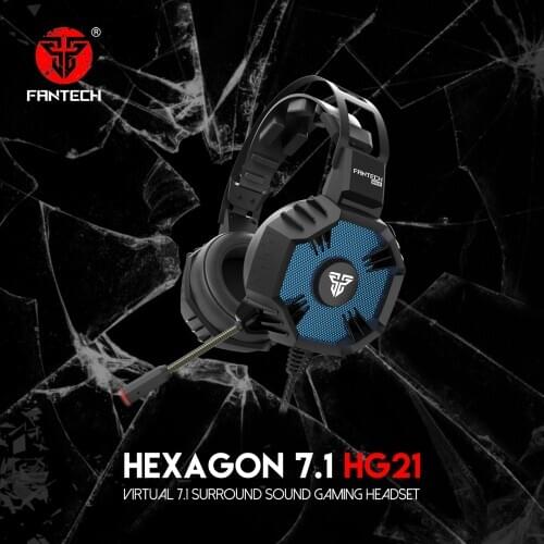 Fantech HG21 Virtual 7.1 Gaming Headset Headphones with Microphone for PC Computer Professional Gamer Surround Sound RGB Light
