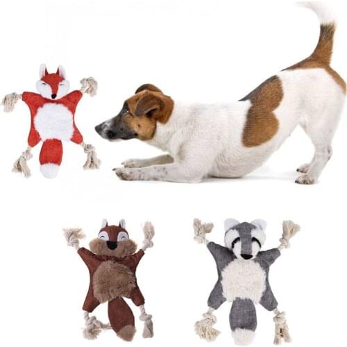 Dog Toys No Stuffing Crinkle Chew Toy with Cotton Rope Knots for Puppy