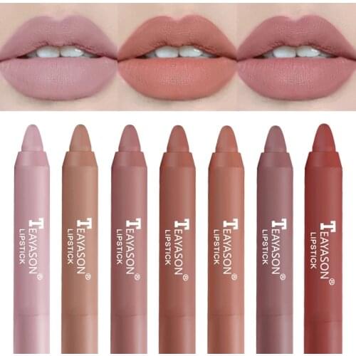 12 Colors Lip Crayon Velvet Matte Lipstick Pencil Waterproof Long Lasting Sexy Red Lip Stick Makeup Lip Tint Pen Cosmetic