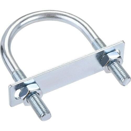 Uxcell Round U-Bolt 2.36"(60mm) Inner Width 110mm Length Steel M10 with Nut, Plate 1 Set