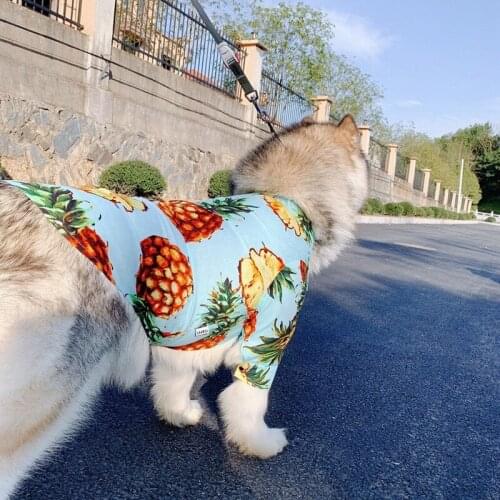 Summer Beach Pineapple Dog Shirt for Medium Large Dogs Labrador Pug T-shirt Vest Pet Husky Clothes Costume Dropshipping