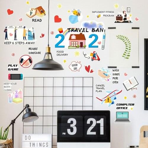 Cartoon Pattrm Wall Stickers Living Room Bedroom Decor Decals for Furniture Kindergarten Backdrop Wall Suitcase Decor Stickers