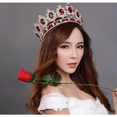 New Arrival Baroque crown Bridal Hair Jewelry Crystal vintage Large Crowns Tiara Wedding Hair Accessories