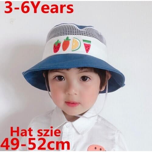 Embroidery Fruit Bucket Hat For Boys Girls Soild Print Cotton Cool Fishing Hats Sun Summer Sunscreen Fisherman Hip Hop Caps 3-6Y