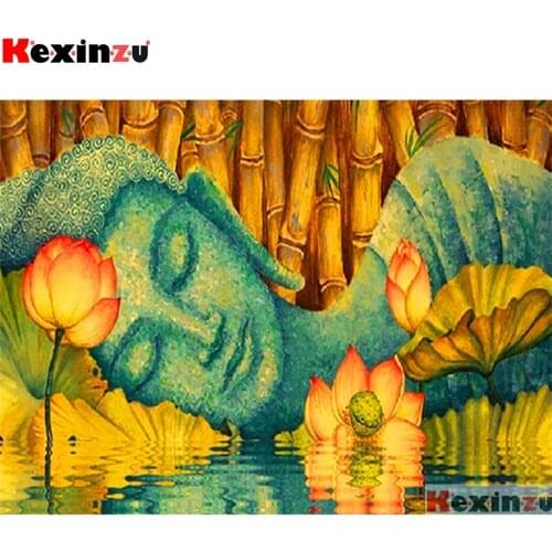 Full Square/Round 5d Diamond Painting Lotus buddha 3d Embroidery Cross Stitch Diamond Mosaic Full Picture Rhinestone Decor W6