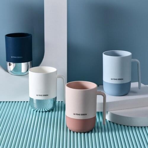 Simple Plastic Mouthwash, Brushing Cup, Bathroom Handle, Two-color Travel Wash Drinking Tea Cup, Electroplating Dental Cylinder