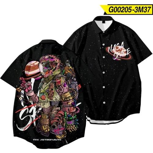 Men Loose Beach Black Smiling Face Print Shirts Fashion Casual Blouse Mens Short Sleeve Shirt Homme Top