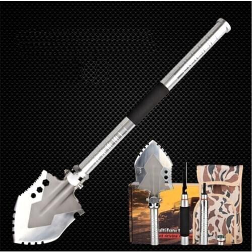 Garden or Outdoor Tools coverd Sponge handle High carbon steel Survival Shovel Multi-Function Folding Shovel