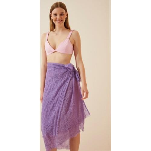Happiness Ist. Women Lilac Cotton Gusset Pareo, trend casual, fashion, sea, swim, swimwear