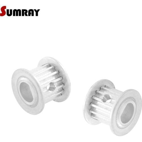 SUMRAY 3M D type Timing Pulley 15T Aluminium Motor Pulley 5*4.5/6*5/8*7mm bore 11/16mm width D type CNC Belt Pulley