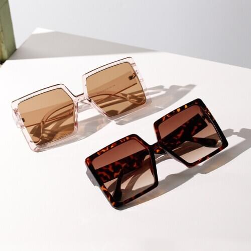 Vintage 2 Pack Oversized Mask Sunglasses Women Brand Designer Large Square Sun Glasses Men Retro Shades Flat Top Glasses NX