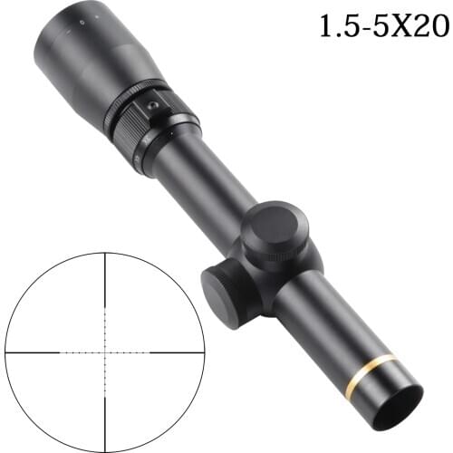 Tactical Riflescope Spotting Airsoft Rifle Scope for Hunting Optical Collimator Gun Sight 1.5-5 x 20 Mil Dot Reticle