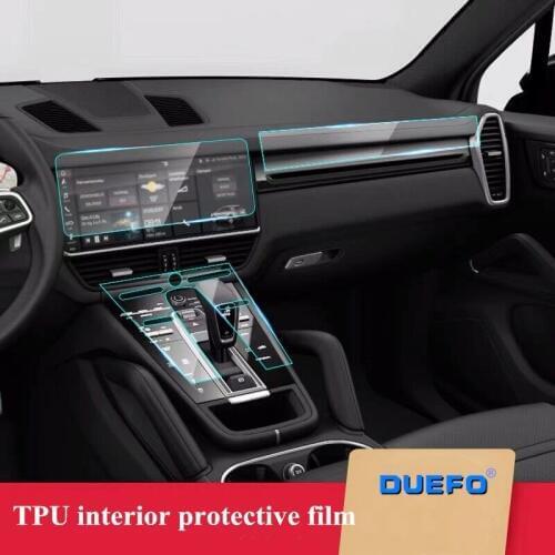 Car Styling TPU car interior anti-scratch protective film for Porsche Cayenne 2011- 2020 Interior Decoration Accessories