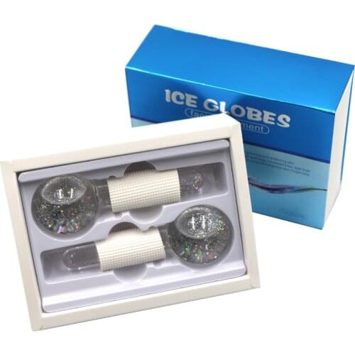 Facial Ice Globe 2PC Facial Roller for Cold Or Hot Skin Massagers For Face and Eye Rollers Reduce Puffiness Beauty Salon Use