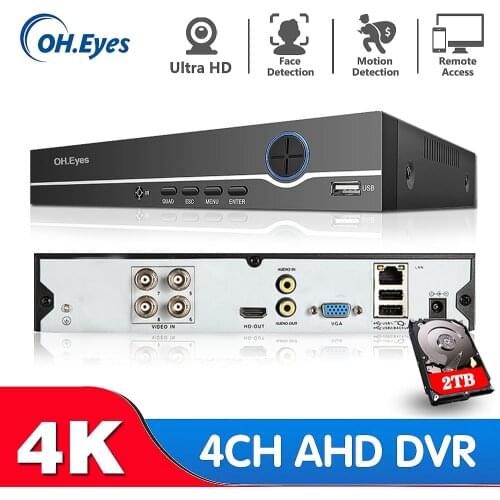 OH.EYES 8.0MP AHD DVR 4CH 6 In 1 HYBRID Security Recorder For 4K 8MP 5MP 4MP 1080P AHD TVI CVI Analog Camera Motion Detection