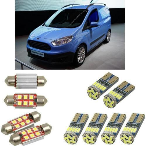 Interior led Car lights For Ford transit connect p65 p70 p80 courier box kombi estate bulbs for cars License Plate Light 6pc