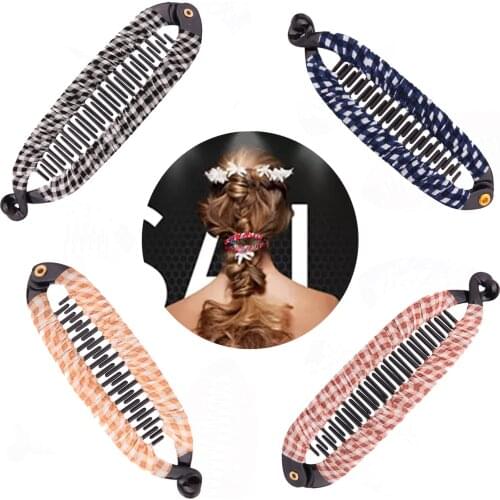 Hair Claws Clip Fish Shape Banana Barrettes Printing Fabric Hairpins Hair Accessories For Women Hair Clip Clamp ACC68