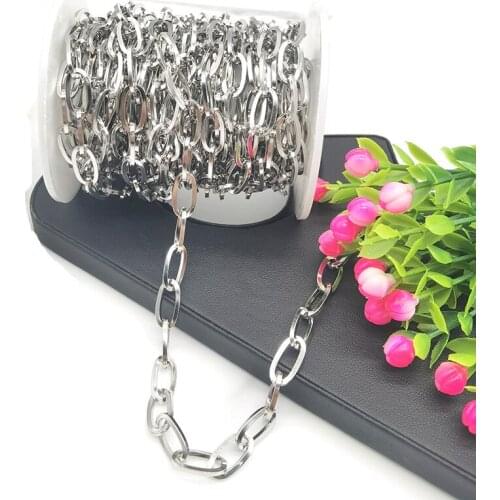 1M Stainless Steel Square Oval Chains Unwelded Link For DIY Bracelets Necklace Ankle Jewelry Making Findings Accessories
