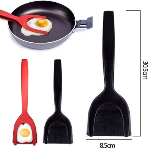 1pc Toast Fried Egg Clip Overturned Spatula 2 in 1 Silicone Omelet Spatula Pancake Toast Omelette Kitchen Gadgets