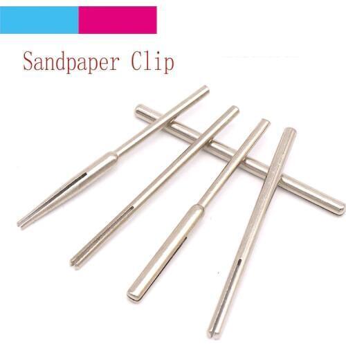 10pcs Sandpaper Clamp Split Mandrels 50mm Long Abrasive Holder Clip Rod Carved Point For Dremel Rotary Grinder Tools 2.35/3mm