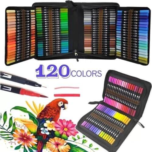 120 Colors/ Set Art Marker Watercolor Pen Water Based Highlighter Pen For Calligraphy Markers For Sketching Withbag