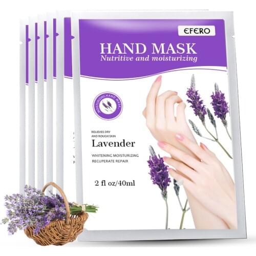 2pcs/1pair Lavender Baby Hand Mask Cream Moisturizing Whitening Hand Spa Gloves Dead Skin Remover Hand mask Skin Care TSLM1
