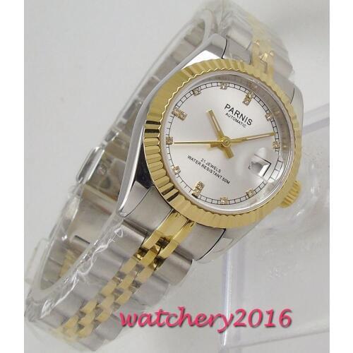 26mm parnis dial 21 jewels date miyota automatic Luxurious womens watch