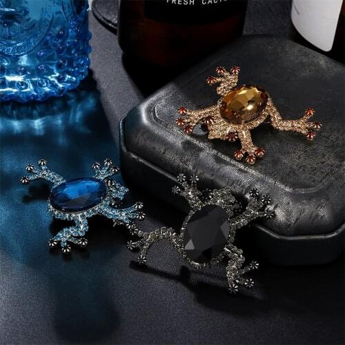 CORUIXI Crystal Frog Brooch Multicolor Rhinestone Insect Jewelry Fashion Casual Pin Accessories Cool Gifts for Women HP084