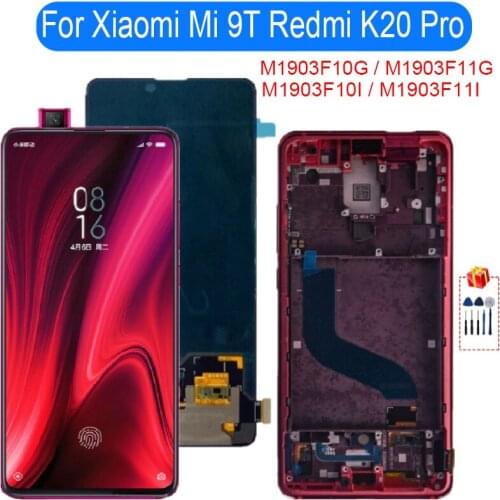 For Xiaomi9T LCD 9T Pro Display Digitizer Assembly Touch Screen With Frame For Xiaomi RedmiK20 K20 Pro Screen Replacement Parts