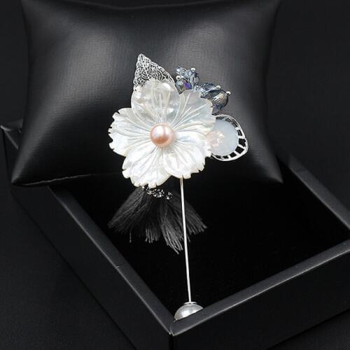ELEIZHENWTA White Brooches For Clothes