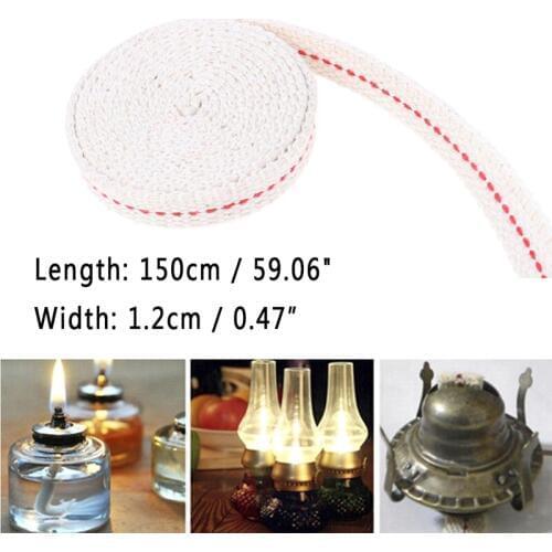 1.2cm*1.5m/Roll Oil Flat Cotton Wick for Kerosene Burner Stove Lighting Lantern Oil Lamp Making