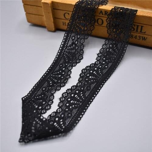 Beautiful Black stretch elastic lace ribbon Tape 30mm wide Trims lace trim Embroidered Net Cord For Sewing african lace fabric