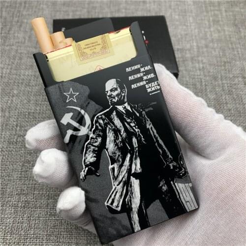 Customizd Lenin Russian Style Aluminium Alloy Cigarette Case Boxes Cigarette Box Laser Engraved Forever Diy Your Picture