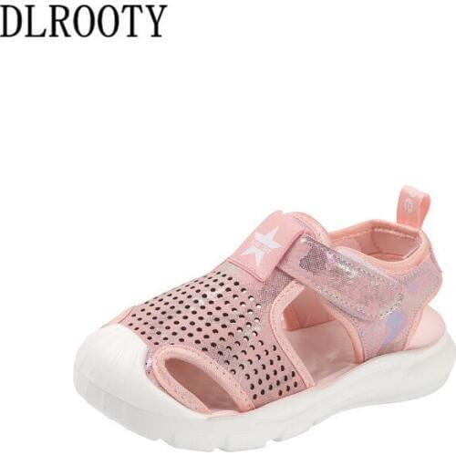 Summer Children Sandals Shoes Boys Girls Sneakers Hollow Out Kids Fashion Beach Toddler Baby Non-slip Hook & Loop Sport