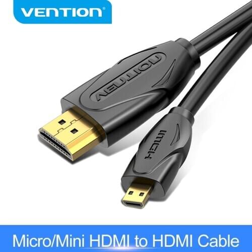 Vention Mini HDMI Cable 4K 3D Effect Micro Mini HDMI to HDMI Cable Male to Male for GoPro Camera Sony Projector Micro HDMI Cable