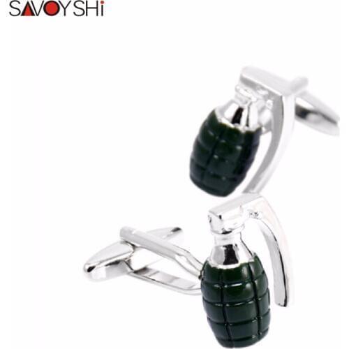 SAVOYSHI Fashion Dark Green Cufflinks for Mens Shirt Cuff Accessories Novelty Enamel Cufflink High Quality Brand Jewelry